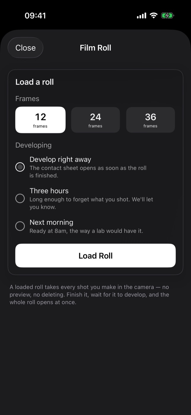 Loading a roll.